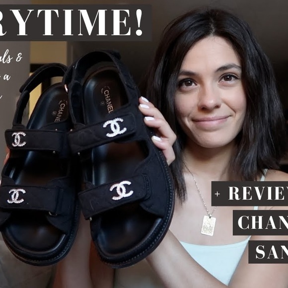 Chanel Dad sandals CC brooch crystal logo size 37 - Picture 9 of 17